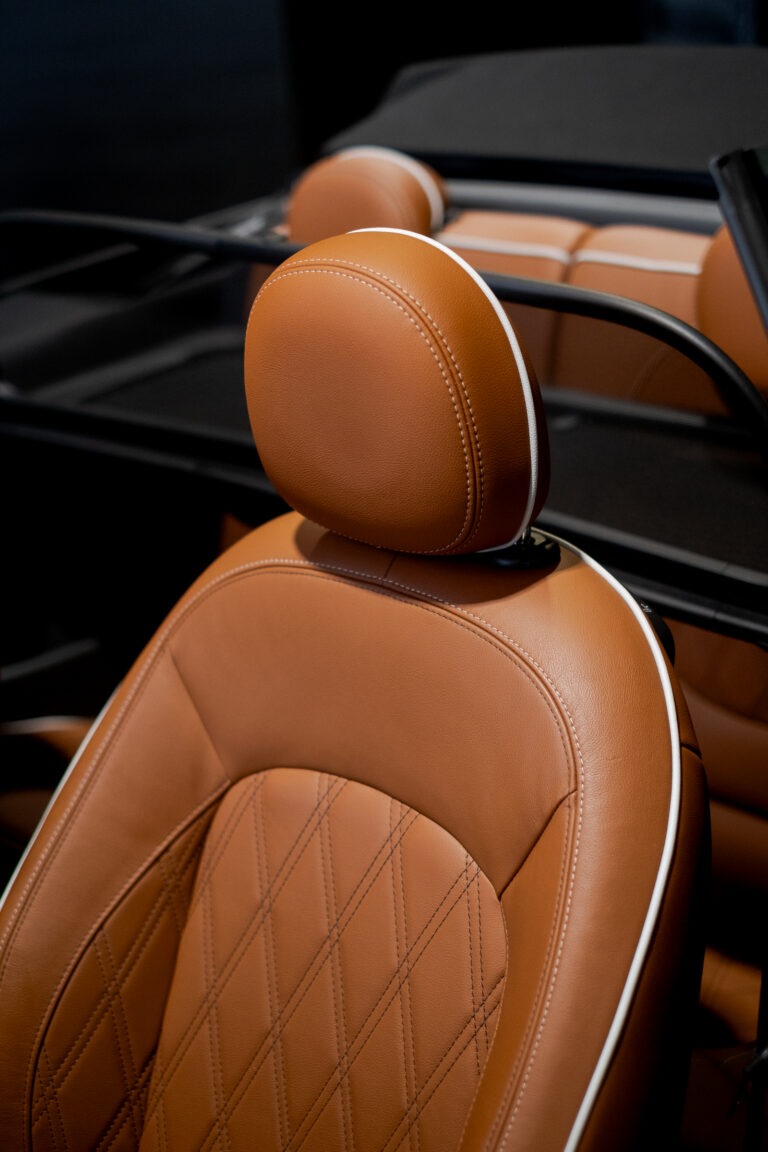 carcleaniq cabriolet cognac leder kopsteun dieptereiniging